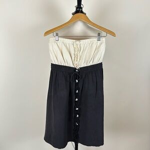 Lauren Moffatt strapless black and white dress, 10